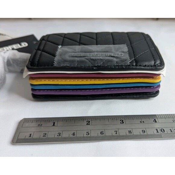 Karl Lagerfeld Paris - Nicolette Cardholder, Small, Black, Rainbow, NWT - Picture 2 of 7